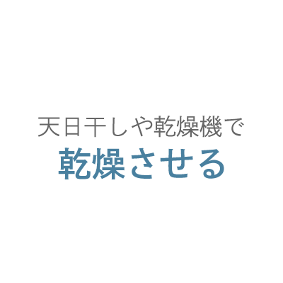 天日干しや乾燥機で乾燥させる