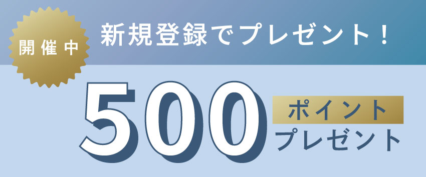 新規登録で500ポイントプレゼント！